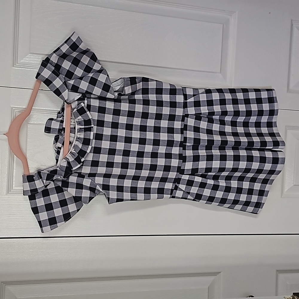 Janie and Jack Girl Romper, size 12, white and blue.